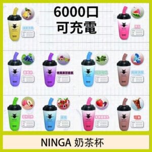 NINGA奶茶杯可充电一次性電子煙6000口